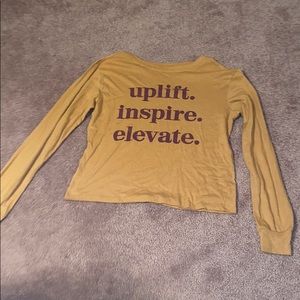 Yellow and burgundy long sleeve shirt